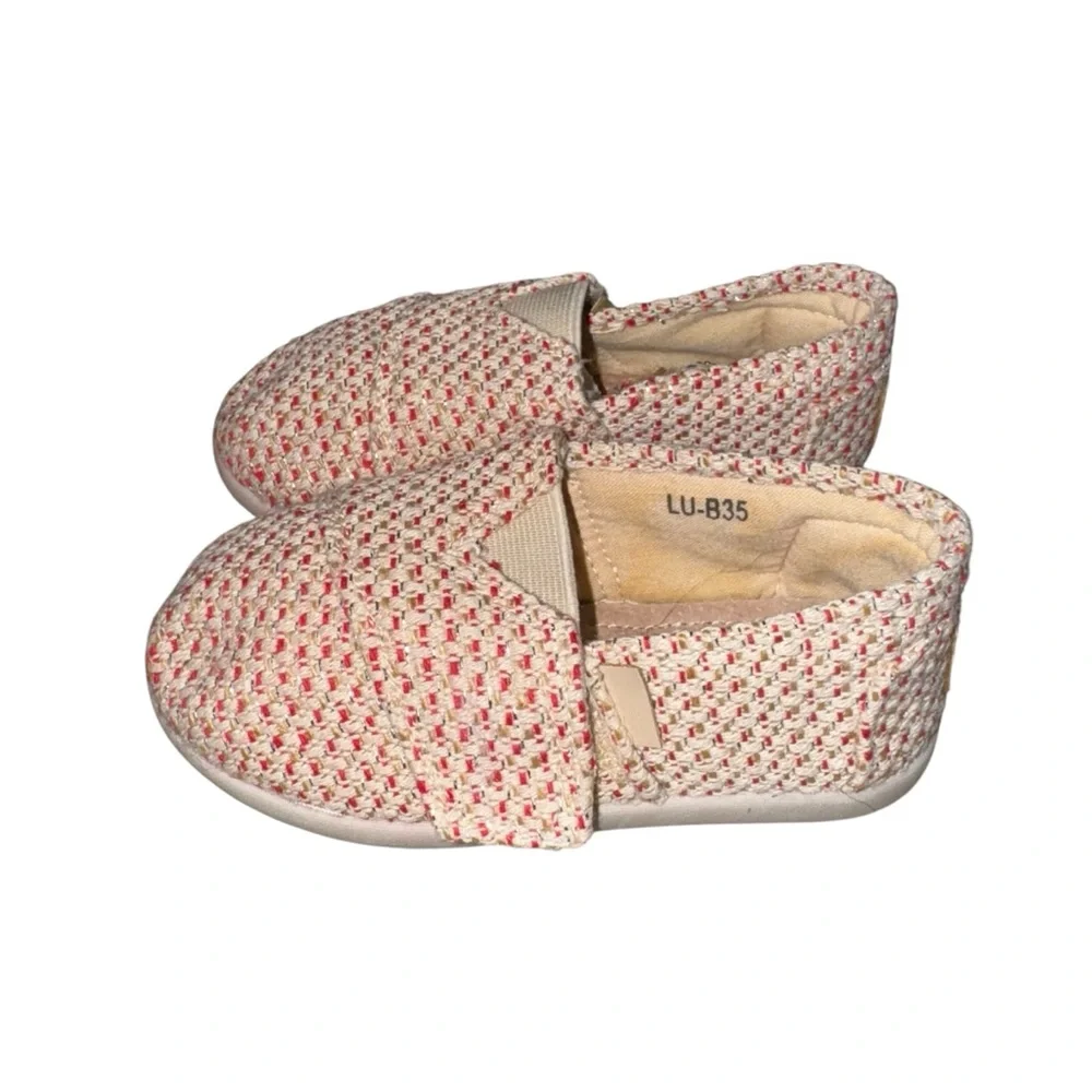 Cream and Red Slip-on Shoes